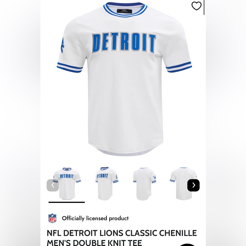 Pro Standard - NFL Detroit Lions White and Blue Tee NWT